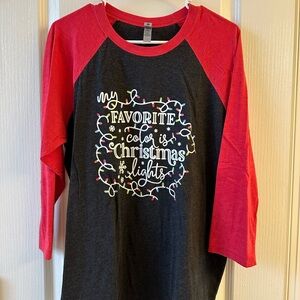 Women’s Christmas lights shirt size large